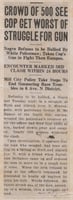 Headline and text of an article (“Crowd of 500 See Cop Get Worst of Struggle for Gun”) published in the Northwestern Bulletin, an African American newspaper based in St. Paul, on June 24, 1922. Public domain.